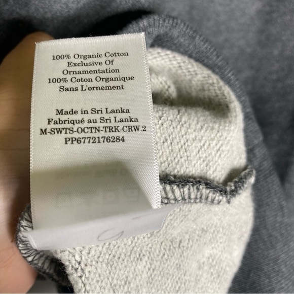 EVERLANE Men's Track Crew Neck Sweatshirt Small Gray 100% Organic Cotton NEW - Picture 8 of 9